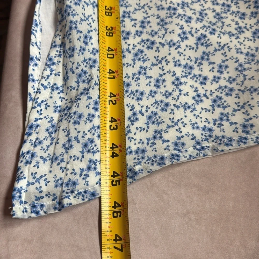 Reistor‎ Midi Dress MED Ditsy Floral Tie Waist Cupro Cottagecore Garden Prairie